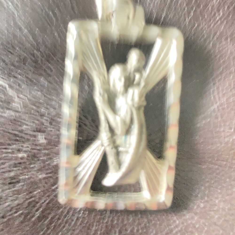 Vintage St. Christopher silver key chain